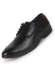 Men Black Premium Formal Round Toe Lace-Up Shoes | Classic Derby Style Office Dress Shoes with Memory Cushioned Insole | Anti-Slip TPR Sole