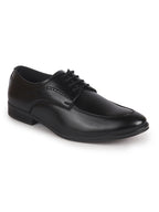 Men Black Premium Formal Round Toe Lace-Up Shoes | Classic Derby Style Office Dress Shoes with Memory Cushioned Insole | Anti-Slip TPR Sole
