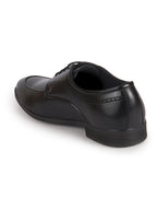 Men Black Premium Formal Round Toe Lace-Up Shoes | Classic Derby Style Office Dress Shoes with Memory Cushioned Insole | Anti-Slip TPR Sole