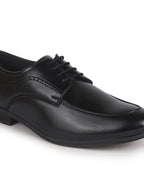 Men Black Premium Formal Round Toe Lace-Up Shoes | Classic Derby Style Office Dress Shoes with Memory Cushioned Insole | Anti-Slip TPR Sole