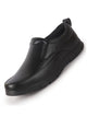 Men Black Premium Finish Round Toe Formal Slip-On Shoes | Comfort Office Loafers with Memory Cushioned Insole | Broad Feet Ultra Lightweight Anti-Skid Sole