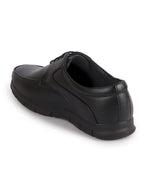 Men Black Classic Formal Flexible Fit Round Toe Lace Up Shoes | Office, Meeting Shoe with Memory Cushioned Insole | Lightweight and Comfort Broad Feet Shoe