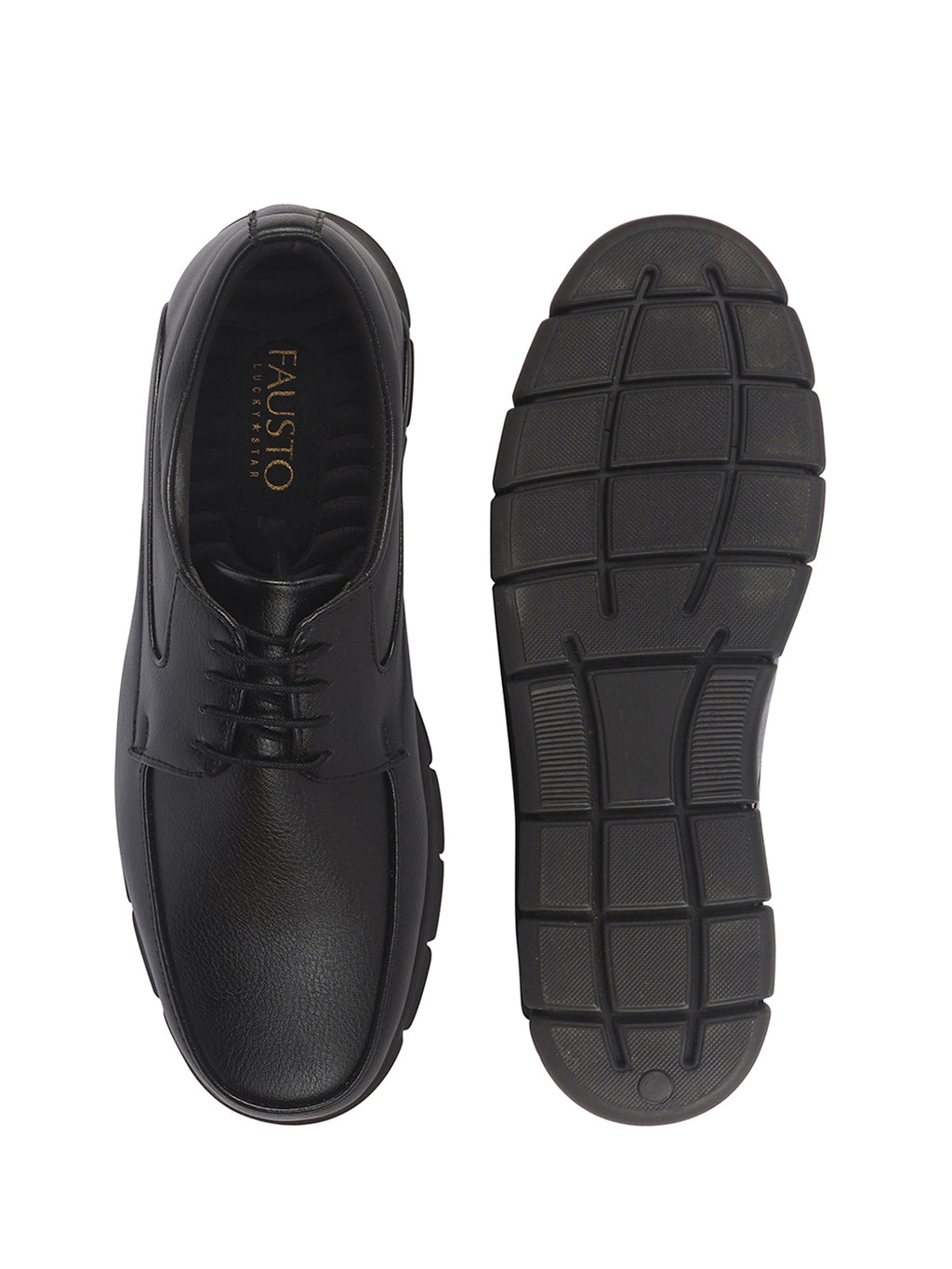 Men Black Classic Formal Flexible Fit Round Toe Lace Up Shoes | Office, Meeting Shoe with Memory Cushioned Insole | Lightweight and Comfort Broad Feet Shoe