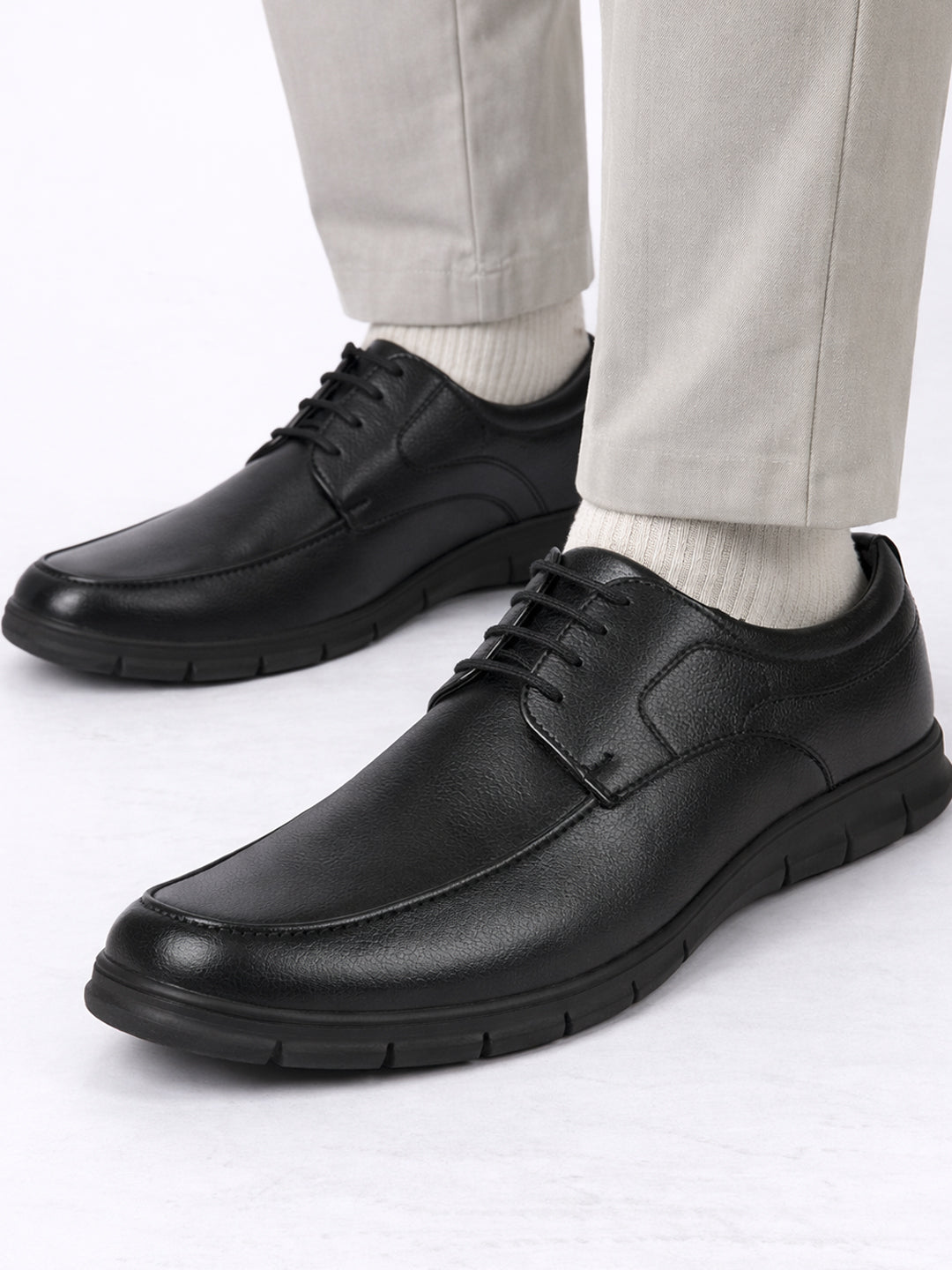 Men Brown Classic Formal Flexible Fit Round Toe Lace Up Shoes | Office, Meeting Shoe with Memory Cushioned Insole | Lightweight and Comfort Broad Feet Shoe