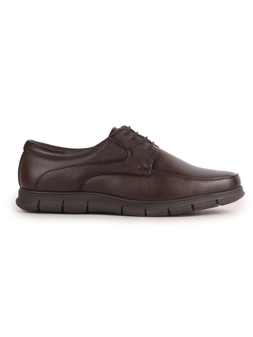 Men Brown Classic Formal Flexible Fit Round Toe Lace Up Shoes | Office, Meeting Shoe with Memory Cushioned Insole | Lightweight and Comfort Broad Feet Shoe