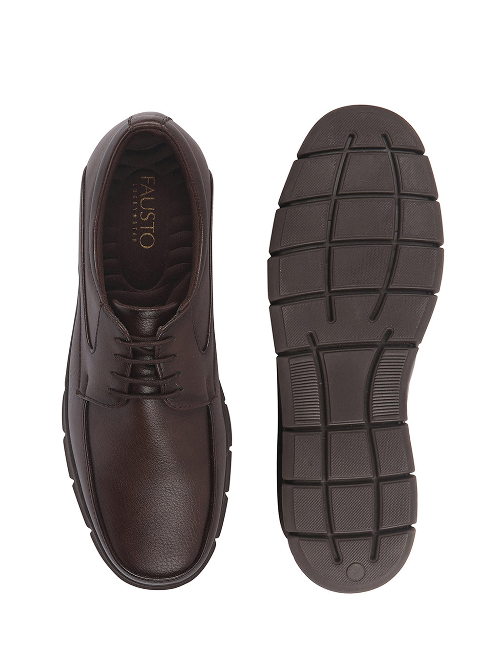 Men Brown Classic Formal Flexible Fit Round Toe Lace Up Shoes | Office, Meeting Shoe with Memory Cushioned Insole | Lightweight and Comfort Broad Feet Shoe