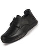 Men Black Genuine Leather Formal Lace Derby Shoes|Shock Absorption Memory Cushioned Insole Comfort|Flexible Fit, Lightweight and Durable Slip Resistant Sole