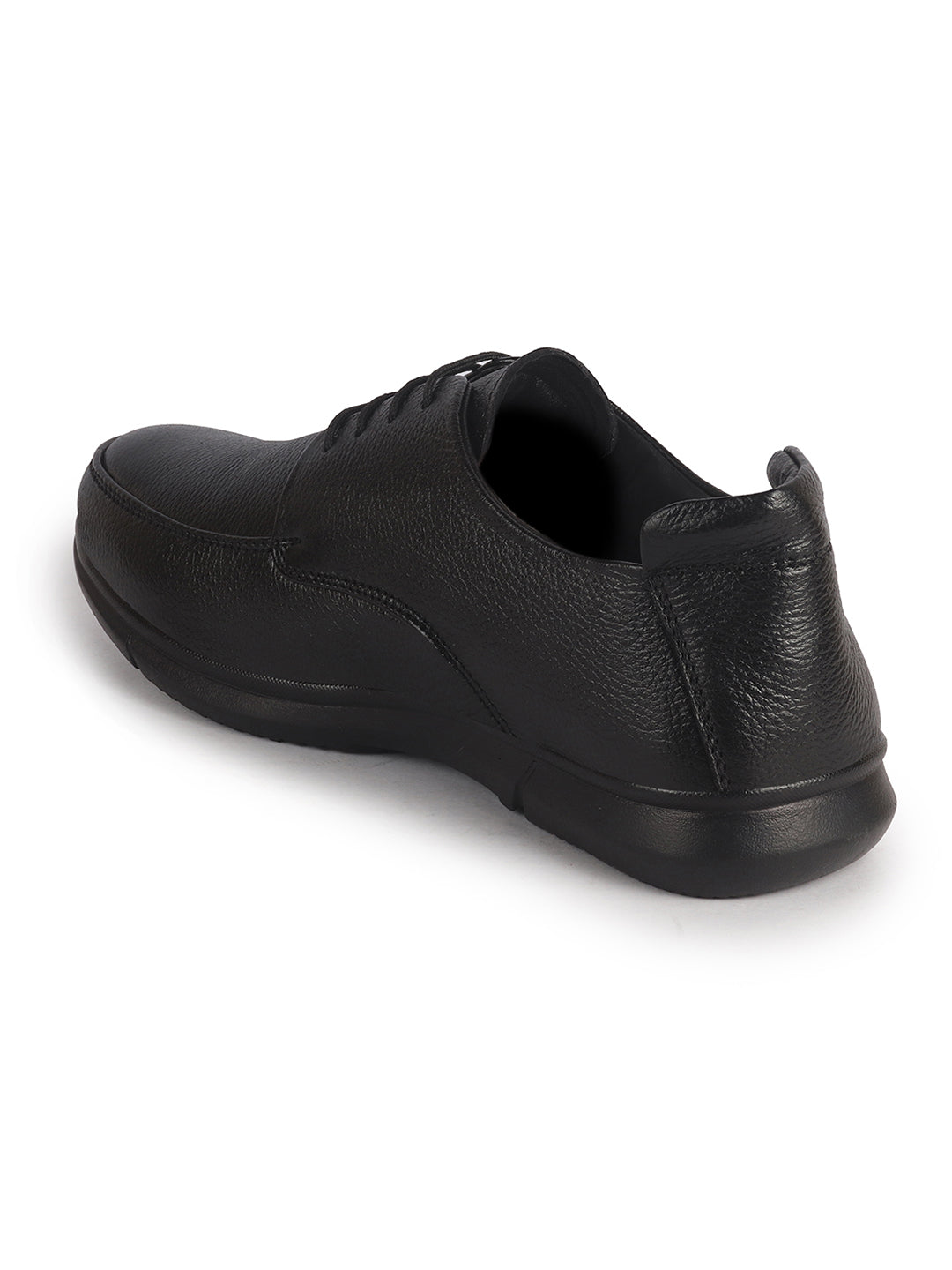 Men Black Genuine Leather Formal Lace Derby Shoes|Shock Absorption Memory Cushioned Insole Comfort|Flexible Fit, Lightweight and Durable Slip Resistant Sole