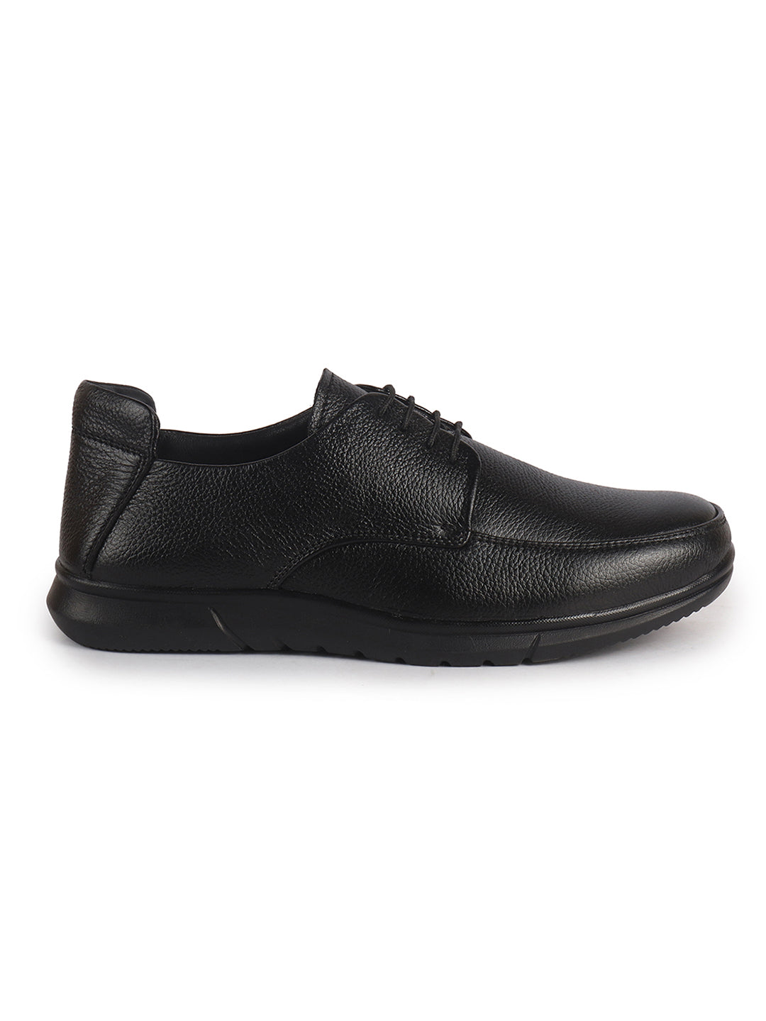 Men Black Genuine Leather Formal Lace Derby Shoes|Shock Absorption Memory Cushioned Insole Comfort|Flexible Fit, Lightweight and Durable Slip Resistant Sole
