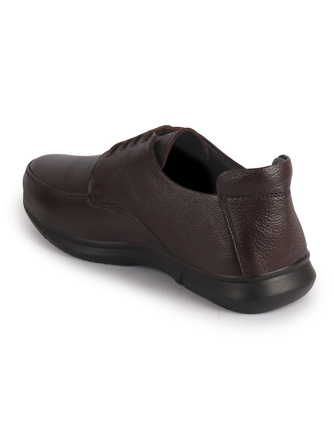 Men Brown Genuine Leather Formal Lace Derby Shoes|Shock Absorption Memory Cushioned Insole Comfort|Flexible Fit, Lightweight and Durable Slip Resistant Sole