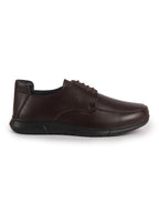 Men Brown Genuine Leather Formal Lace Derby Shoes|Shock Absorption Memory Cushioned Insole Comfort|Flexible Fit, Lightweight and Durable Slip Resistant Sole