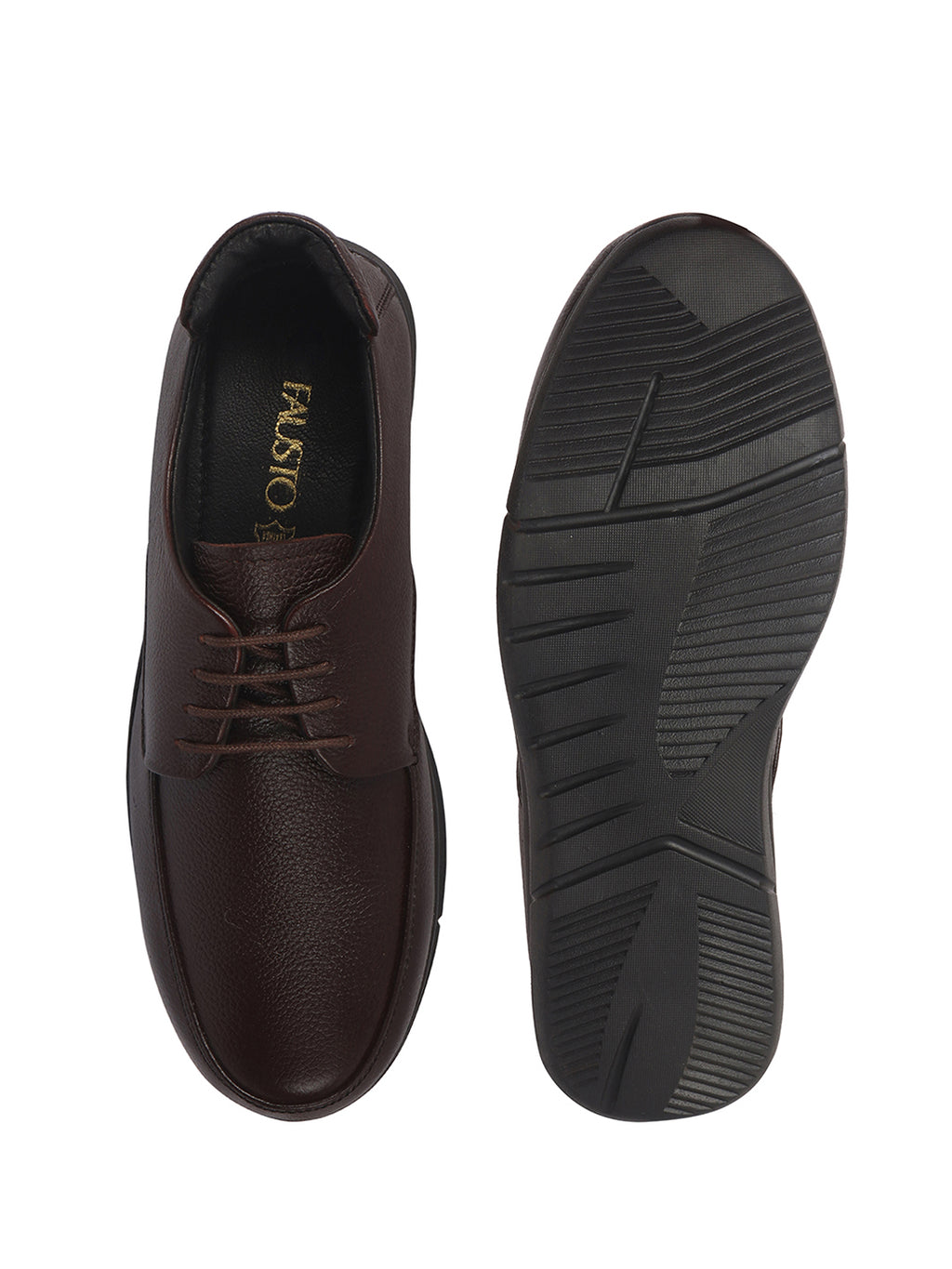 Men Brown Genuine Leather Formal Lace Derby Shoes|Shock Absorption Memory Cushioned Insole Comfort|Flexible Fit, Lightweight and Durable Slip Resistant Sole