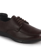 Men Brown Genuine Leather Formal Lace Derby Shoes|Shock Absorption Memory Cushioned Insole Comfort|Flexible Fit, Lightweight and Durable Slip Resistant Sole