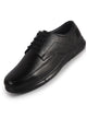 Men Black Genuine Leather Formal Office Textured Lace Up Round Toe Derby Shoes|Memory Cushioned Insole, Flexible Fit, Lightweight and Slip Resistant Sole with Comfort