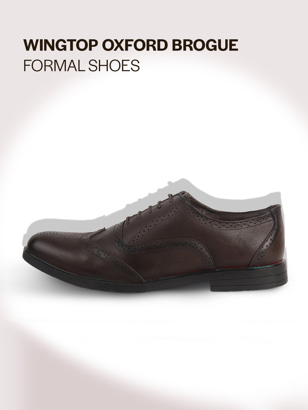 Men Brown Genuine Leather Formal Wingtip Lace Up Brogue Shoes|Evening Party, Event, Wedding Tuxedo Oxford Shoe|Memory Cushioned Insole For All Day Comfort