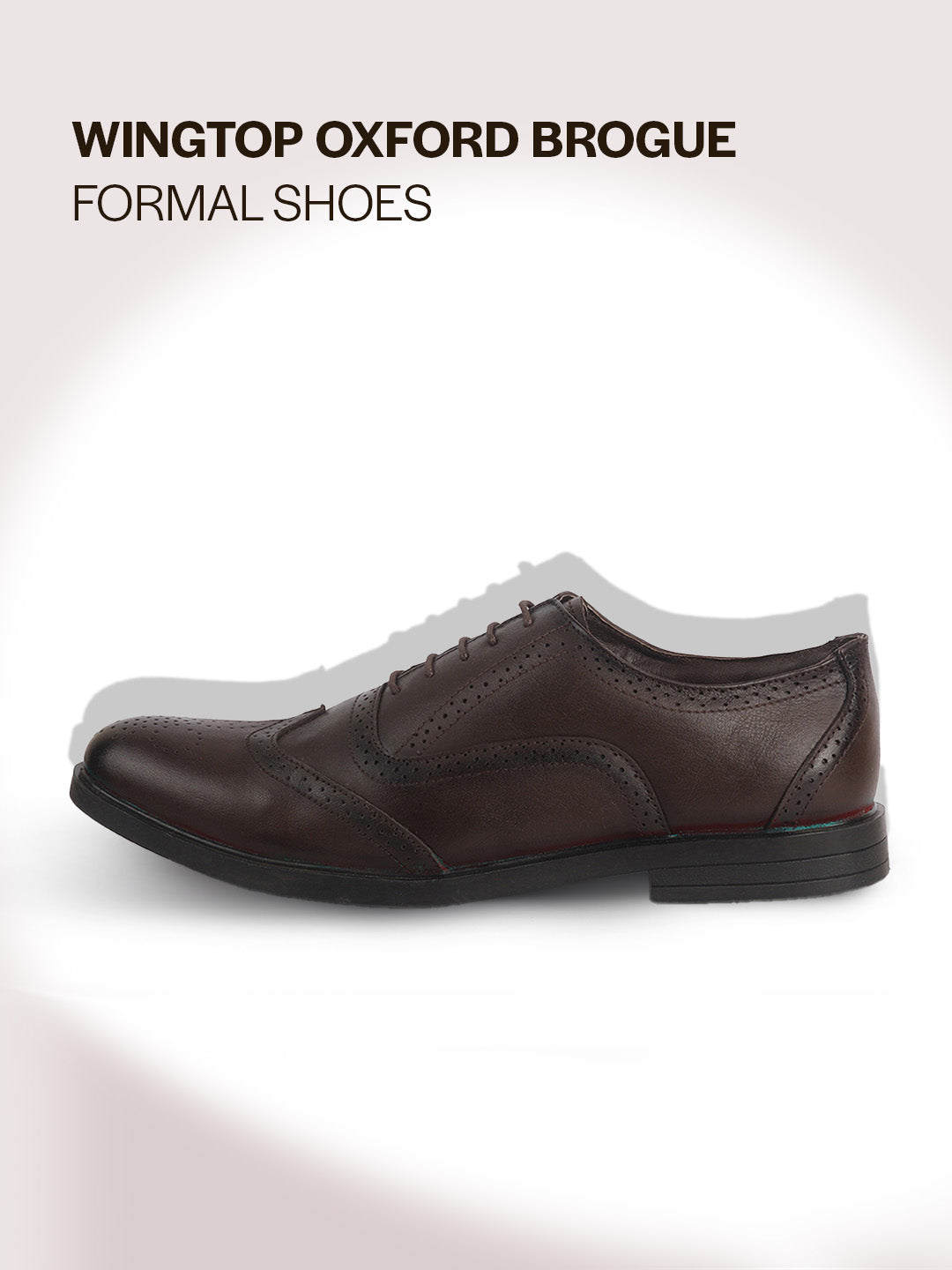 Men Brown Genuine Leather Formal Wingtip Lace Up Brogue Shoes|Evening Party, Event, Wedding Tuxedo Oxford Shoe|Memory Cushioned Insole For All Day Comfort