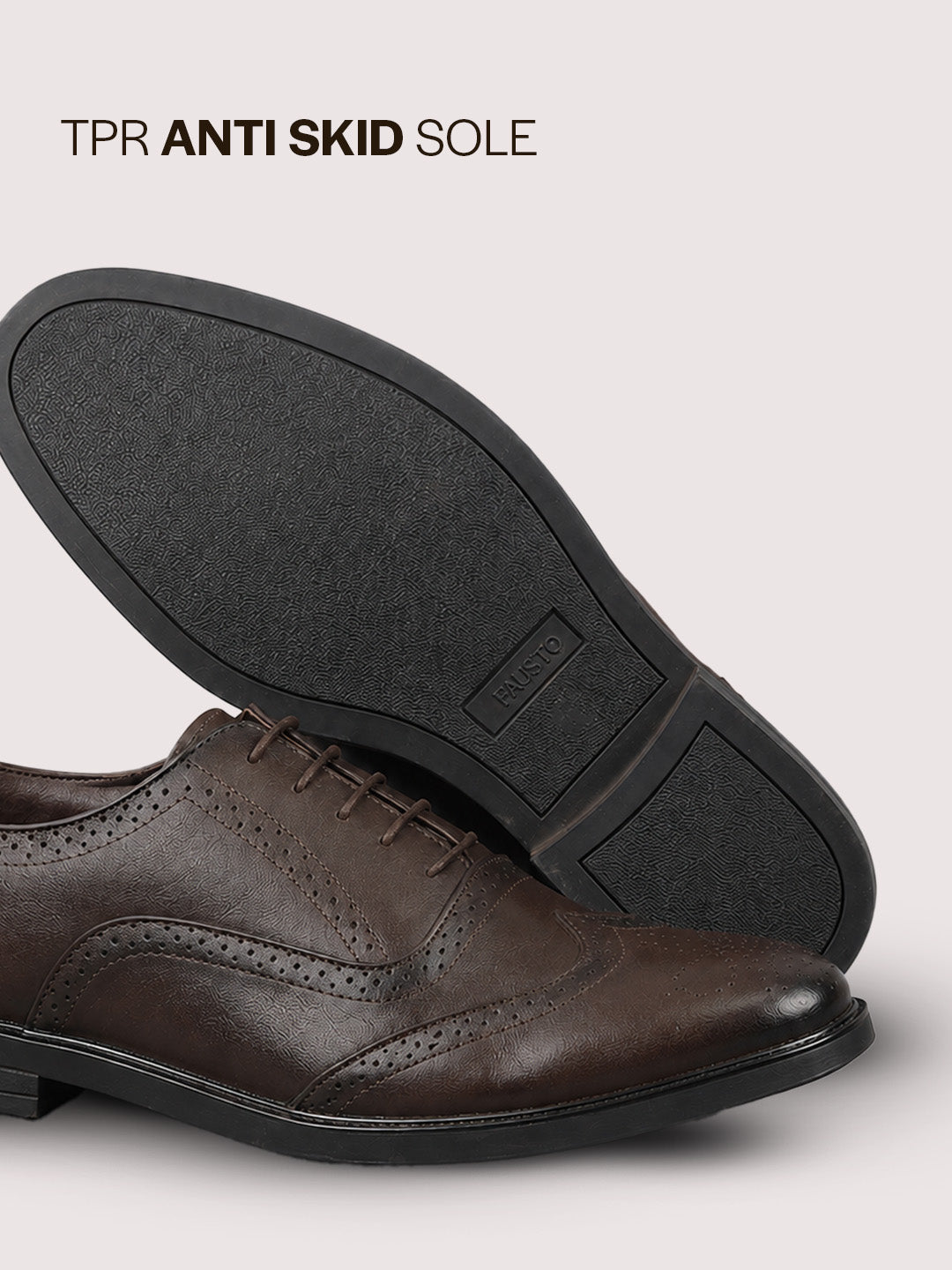 Men Brown Genuine Leather Formal Wingtip Lace Up Brogue Shoes|Evening Party, Event, Wedding Tuxedo Oxford Shoe|Memory Cushioned Insole For All Day Comfort