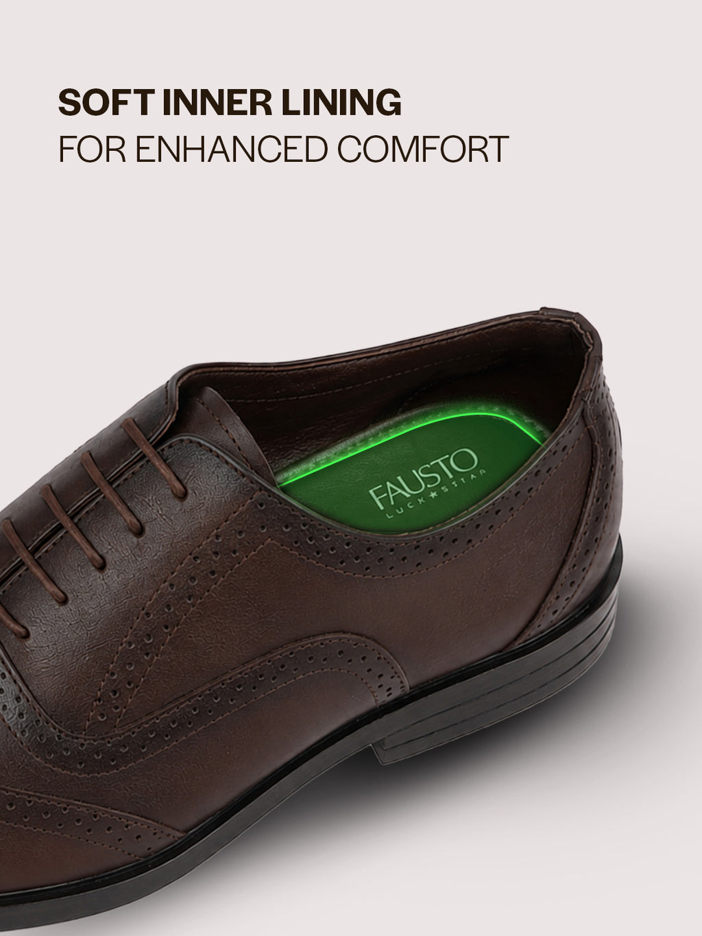 Men Brown Genuine Leather Formal Wingtip Lace Up Brogue Shoes|Evening Party, Event, Wedding Tuxedo Oxford Shoe|Memory Cushioned Insole For All Day Comfort