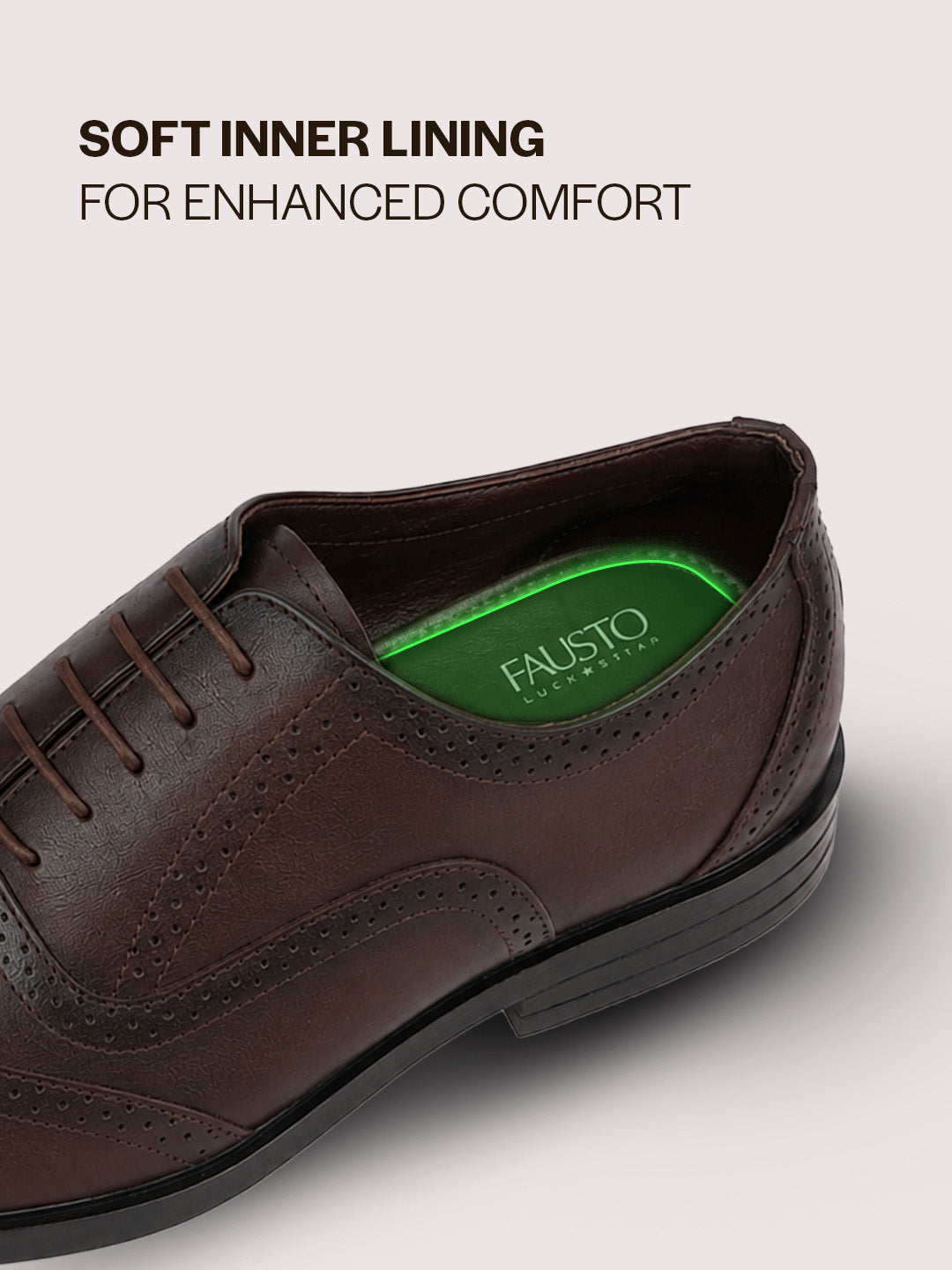 Men Brown Genuine Leather Formal Wingtip Lace Up Brogue Shoes|Evening Party, Event, Wedding Tuxedo Oxford Shoe|Memory Cushioned Insole For All Day Comfort