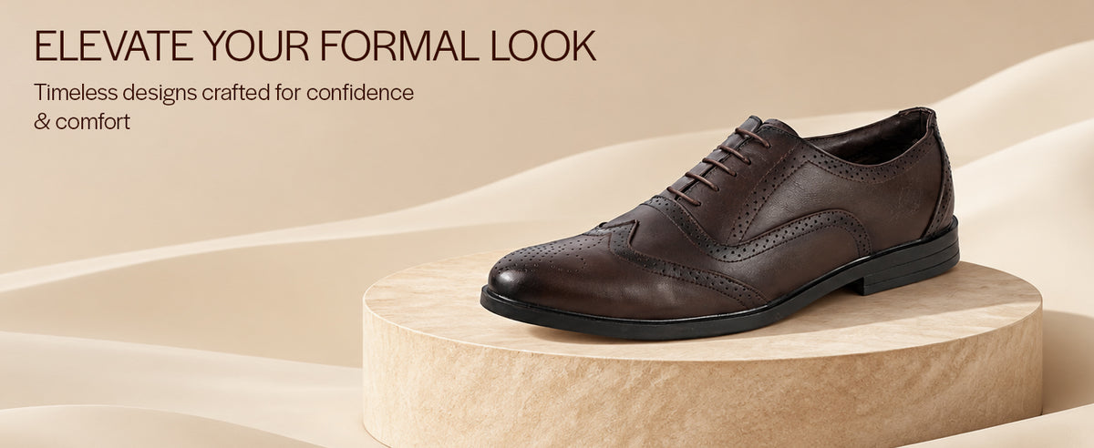 Men Brown Genuine Leather Formal Wingtip Lace Up Brogue Shoes|Evening Party, Event, Wedding Tuxedo Oxford Shoe|Memory Cushioned Insole For All Day Comfort