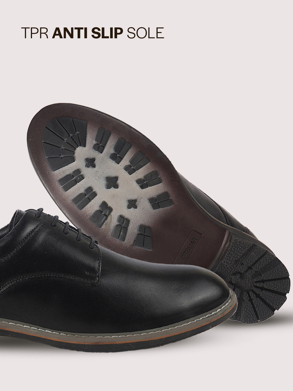 Men Black Formal Lace Up Derby Shoes|TPR Welted Sole for Optimal Traction Grip|Round Toe Shoe with Comfort for Office, Meeting, Travel, Events