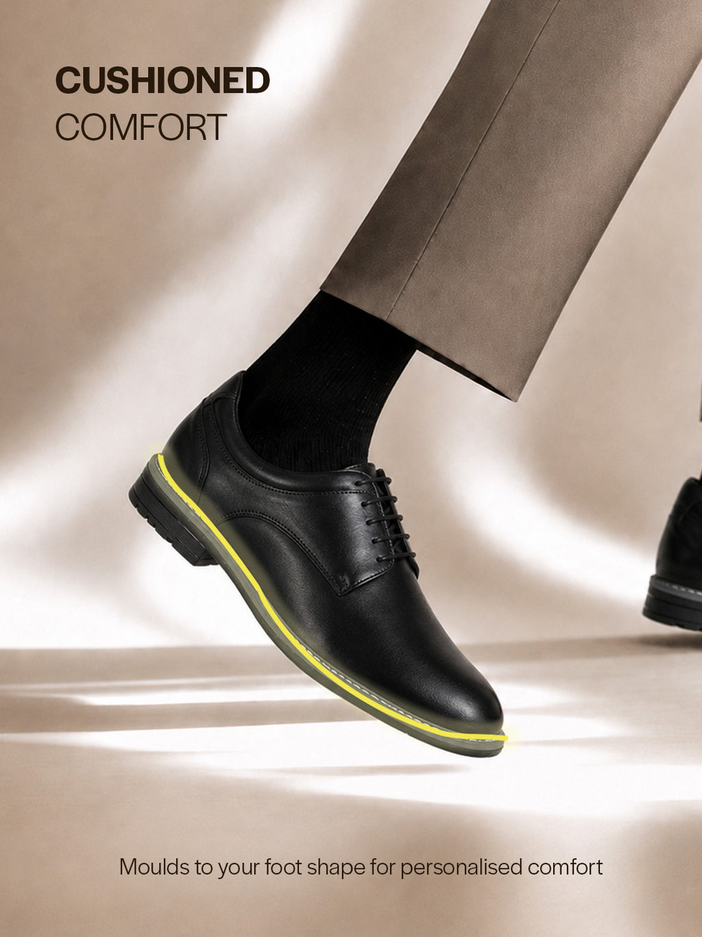 Men Black Formal Lace Up Derby Shoes|TPR Welted Sole for Optimal Traction Grip|Round Toe Shoe with Comfort for Office, Meeting, Travel, Events