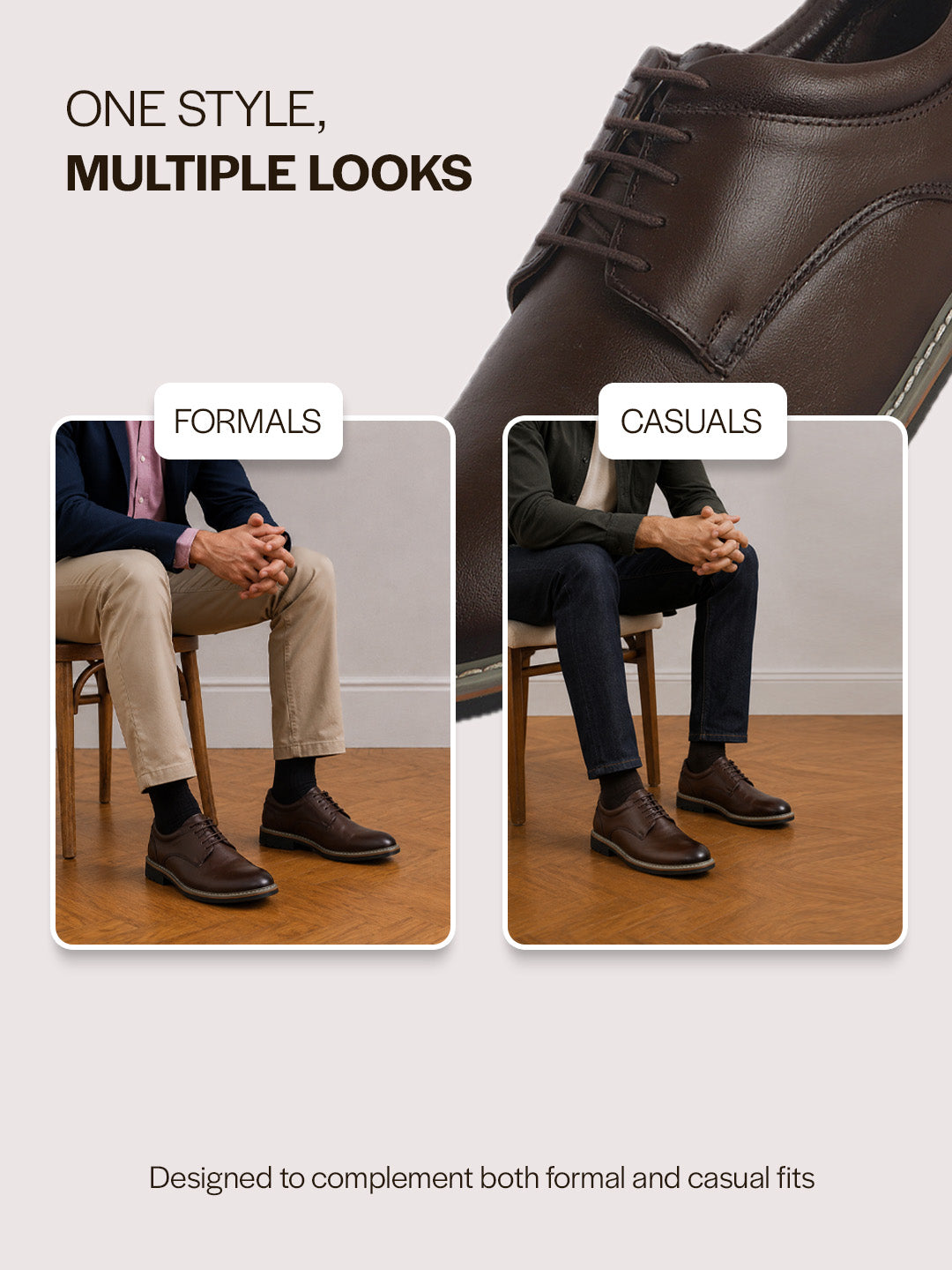 FAUSTO Men Brown Genuine Leather Formal Lace Up Derby Shoes|TPR Welted Sole for Optimal Traction Grip|Round Toe Shoe with Comfort for Office, Meeting, Travel, Events