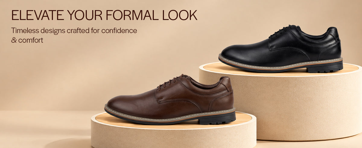 Men Brown Formal Lace Up Derby Shoes|TPR Welted Sole for Optimal Traction Grip|Round Toe Shoe with Comfort for Office, Meeting, Travel, Events