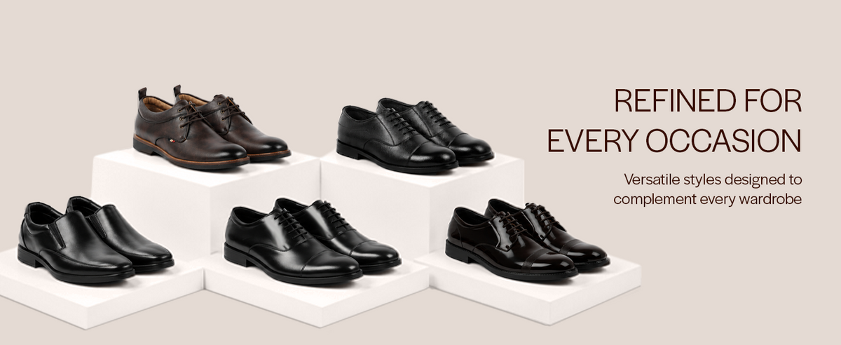 Men Brown Genuine Leather Cap Toe Formal Textured Lace Up Oxford Shoes|Anti Skid TPR Sole for All Day Long|Tuxedo Classic Brogue Shoe for Office, Wedding, Travel, Events