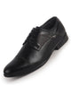 Men Black Genuine Leather Cap Toe Formal Textured Lace Up Oxford Shoes|Anti Skid TPR Sole for All Day Long|Tuxedo Classic Brogue Shoe for Office, Wedding, Travel, Events