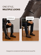 Men Brown Genuine Leather Cap Toe Formal Textured Lace Up Oxford Shoes|Anti Skid TPR Sole for All Day Long|Tuxedo Classic Brogue Shoe for Office, Wedding, Travel, Events