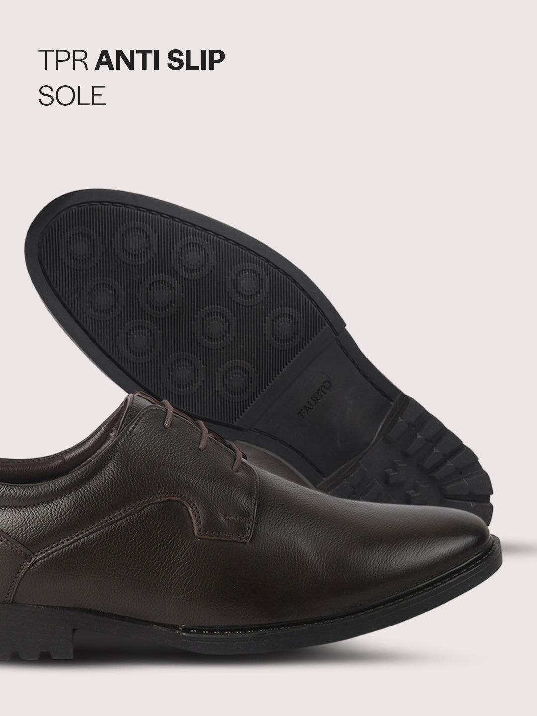 Men Brown Genuine Leather Lace Up Formal Derby Shoes|TPR Welted Sole for All Day Comfort|Memory Cushioned Insole Shoe for Office, Meeting, Travel, Events