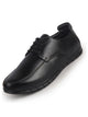 Men Black Genuine Leather Formal Lace Up Derby Shoe for Office|Collar Padded Back Support Shoe for Travel, Meetings, Events|Flexible Fit, Durable Slip Resistant Sole