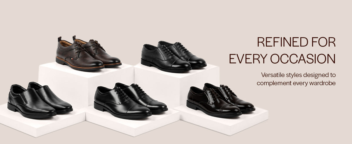 Men Black Genuine Leather Round Toe Formal Lace Up Derby Shoes|Memory Cushioned Insole Shoe for Office, Meeting, Travel, Events|TPR Welted Sole for All Day Long