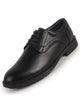 Men Black Genuine Leather Round Toe Formal Lace Up Derby Shoes|Memory Cushioned Insole Shoe for Office, Meeting, Travel, Events|TPR Welted Sole for All Day Long