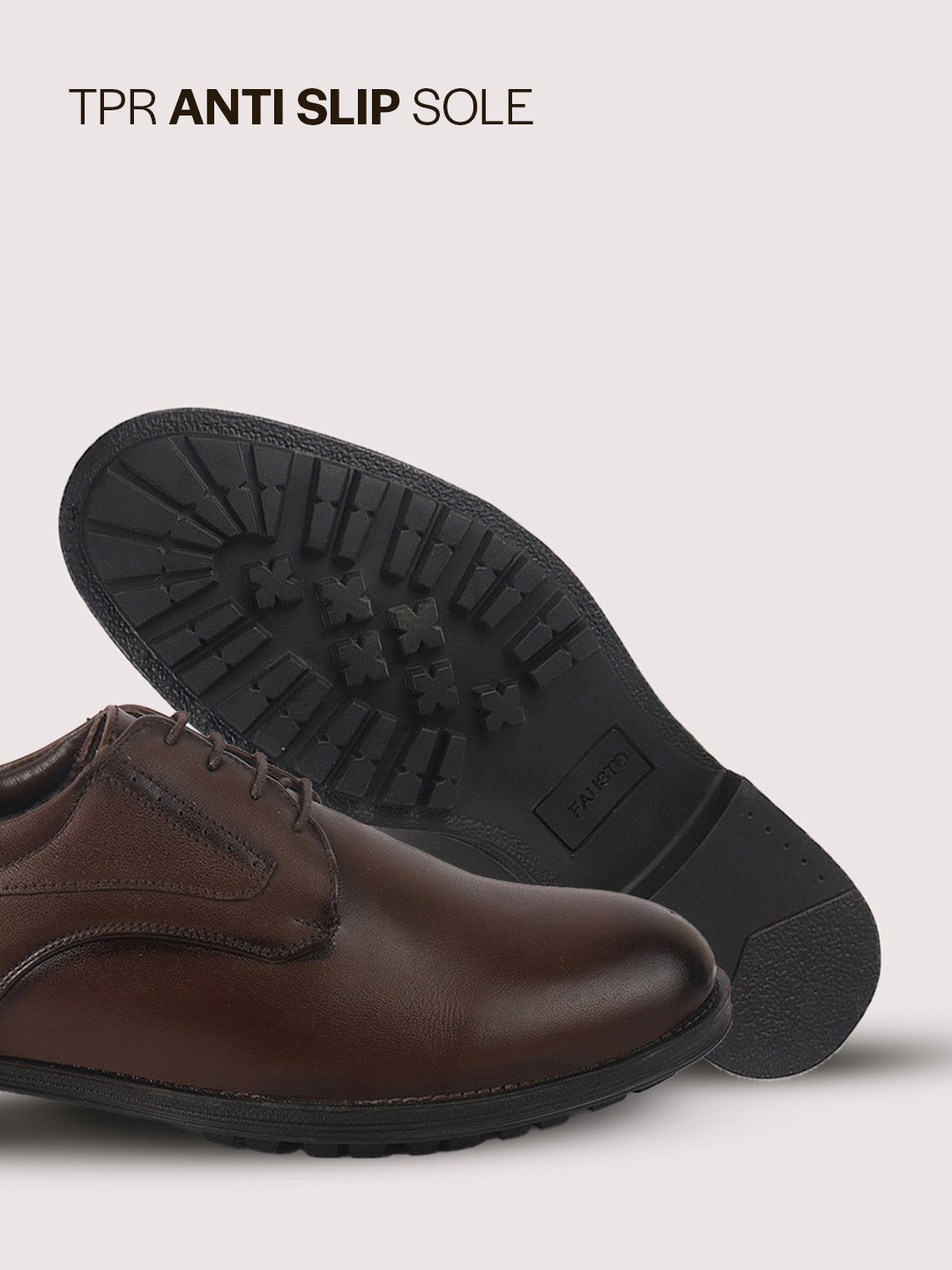 Men Brown Genuine Leather Round Toe Formal Lace Up Derby Shoes|Memory Cushioned Insole Shoe for Office, Meeting, Travel, Events|TPR Welted Sole for All Day Long