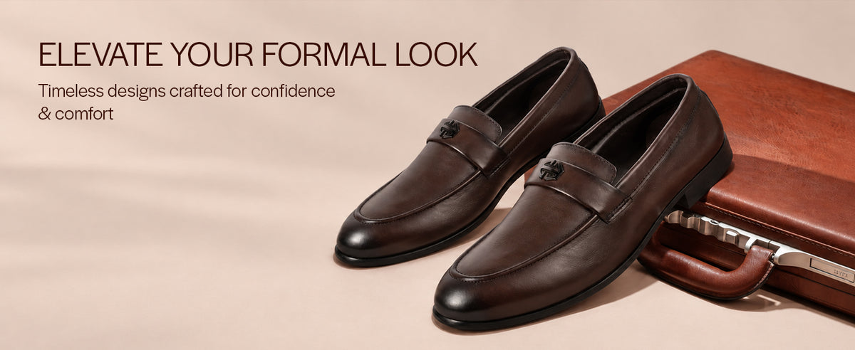 Men Brown Genuine Leather Party Formal Slip On Penny Loafers|Memory Cushioned Tuxedos Dress Shoes for Causuals, Office, Events|Soft Leather Lining for Extra Comfort