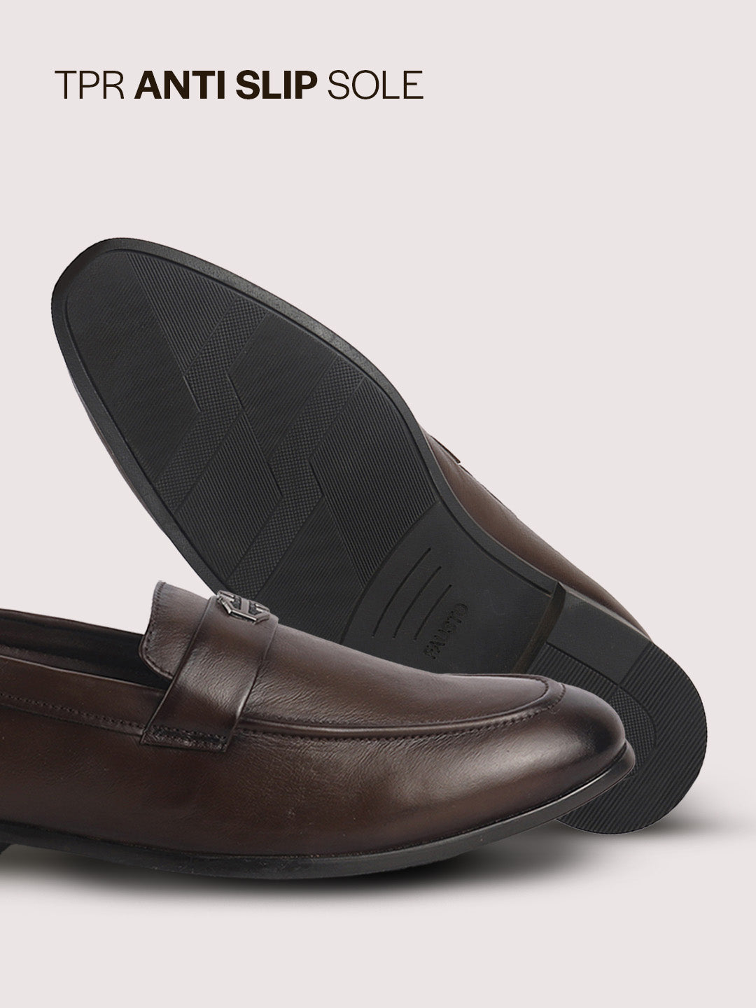Men Brown Genuine Leather Party Formal Slip On Penny Loafers|Memory Cushioned Tuxedos Dress Shoes for Causuals, Office, Events|Soft Leather Lining for Extra Comfort