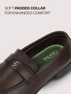 Men Brown Genuine Leather Party Formal Slip On Penny Loafers|Memory Cushioned Tuxedos Dress Shoes for Causuals, Office, Events|Soft Leather Lining for Extra Comfort