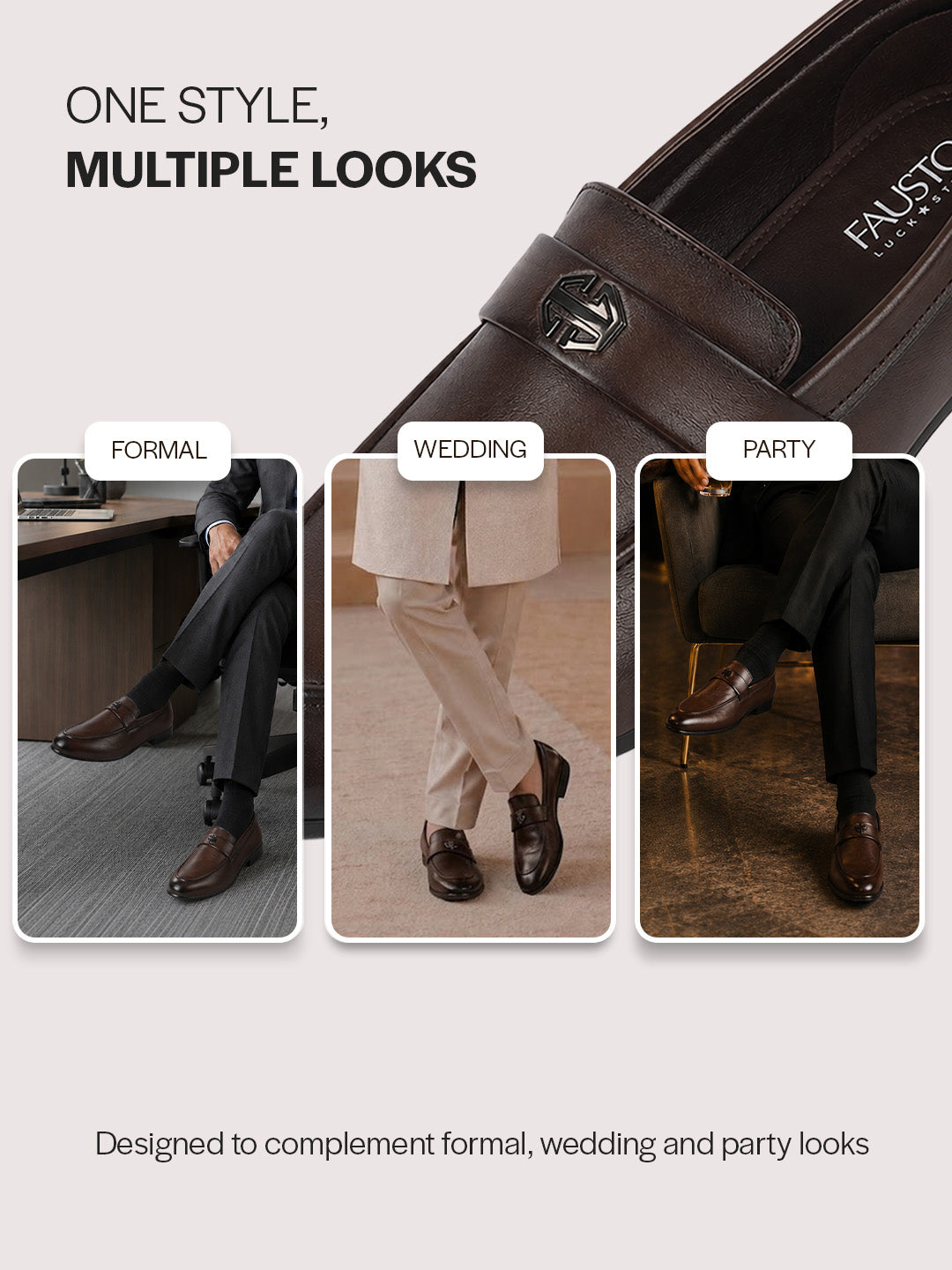 Men Brown Genuine Leather Party Formal Slip On Penny Loafers|Memory Cushioned Tuxedos Dress Shoes for Causuals, Office, Events|Soft Leather Lining for Extra Comfort