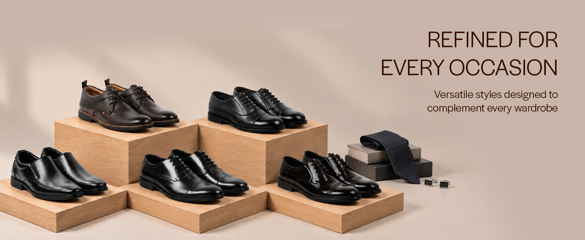 Men Black Genuine Leather Classic Oxford Dress Shoe|Premium Lace-Up Formal Shoes with Round Toe Cap|Elegant Comfort for Office, Weddings, Casual Parties