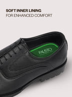Men Black Genuine Leather Classic Oxford Dress Shoe|Premium Lace-Up Formal Shoes with Round Toe Cap|Elegant Comfort for Office, Weddings, Casual Parties