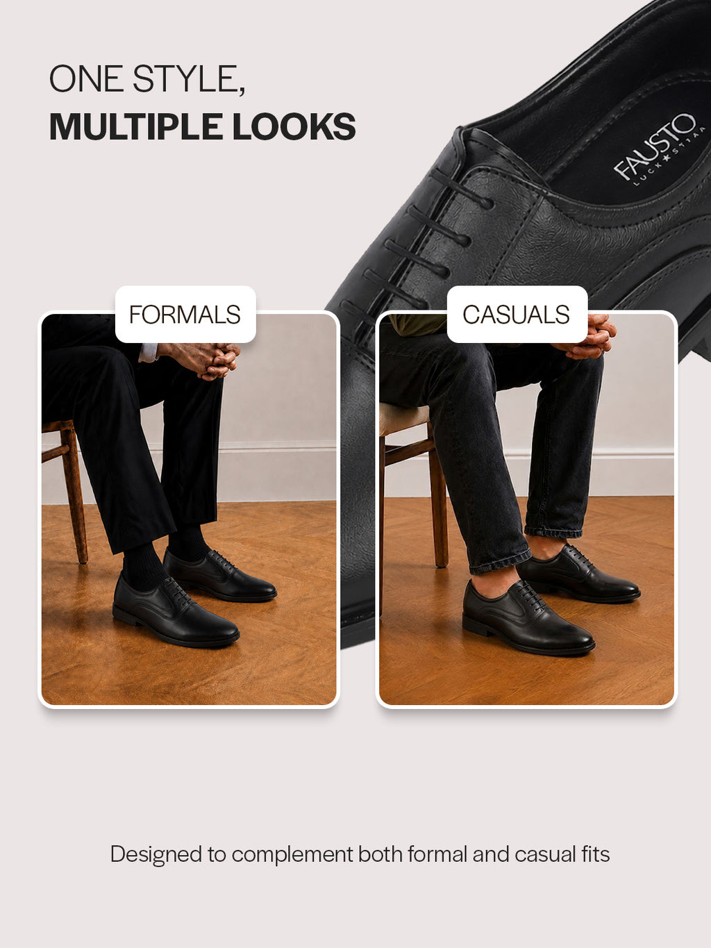 Men Black Genuine Leather Classic Oxford Dress Shoe|Premium Lace-Up Formal Shoes with Round Toe Cap|Elegant Comfort for Office, Weddings, Casual Parties