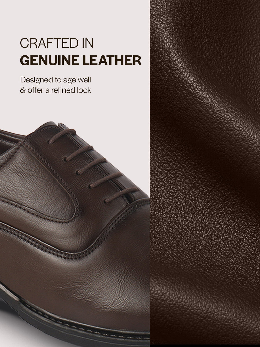 Men Brown Genuine Leather Classic Oxford Dress Shoe|Premium Lace-Up Formal Shoes with Round Toe Cap|Elegant Comfort for Office, Weddings, Casual Parties