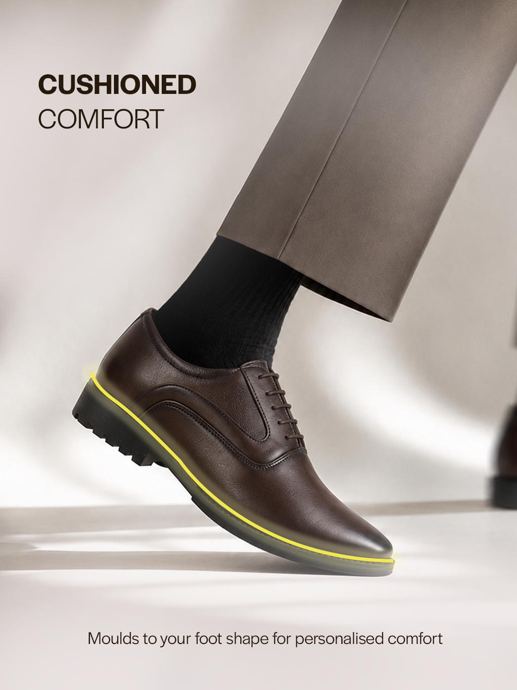 Men Brown Genuine Leather Classic Oxford Dress Shoe|Premium Lace-Up Formal Shoes with Round Toe Cap|Elegant Comfort for Office, Weddings, Casual Parties