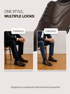 Men Brown Genuine Leather Classic Oxford Dress Shoe|Premium Lace-Up Formal Shoes with Round Toe Cap|Elegant Comfort for Office, Weddings, Casual Parties