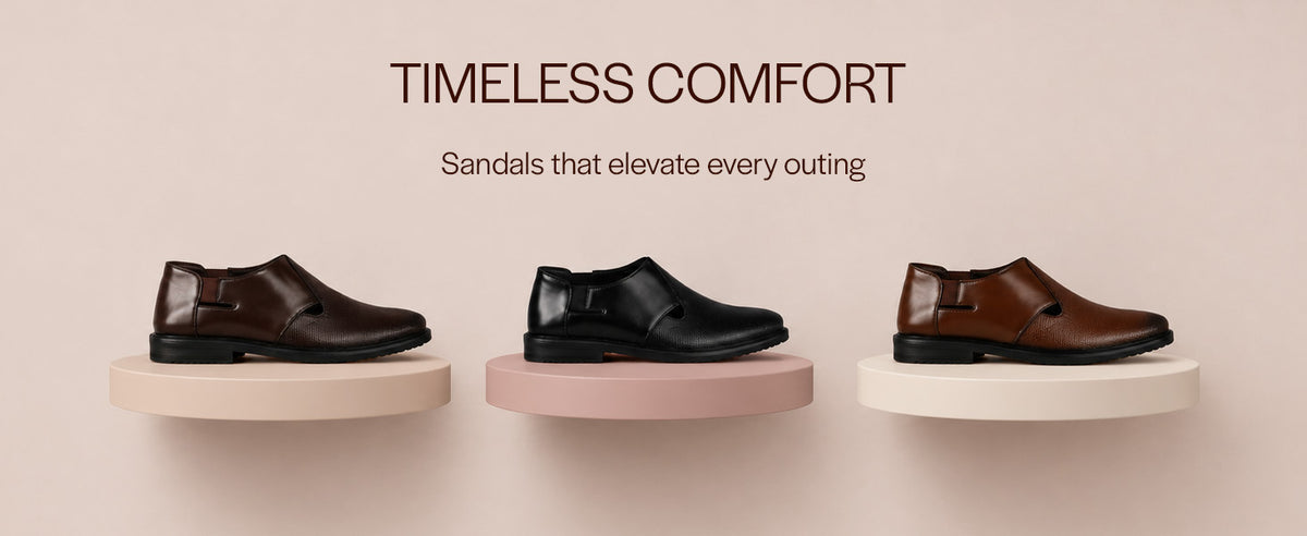 Men Brown Ethnic Wedding Peshawari Shoe Style Sandal with Elastic Side Gore|Premium Textured Slip-On Roman Sandals Paired with Kurta Pyjama or Jeans|Slip Resistant TPR Welted Sole