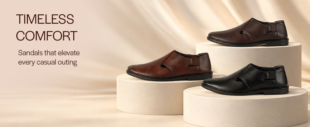 Men Brown Ethnic Wedding Peshawari Shoe Style Slip On Sandal with Comfort Elastic Gore|Low Heel Breathable Traditional Roman Sandals for Festive, Party|Anti Skid TPR Welted Sole