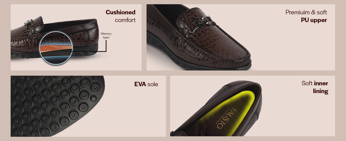 Men Black Horsebit Buckle Moc Toe Textured Slip On Party Loafers | Cushioned Comfort Insole for All Day Long | Slip Resistant EVA Sole Shoe for Wedding, Event, Semi Formal Outfits
