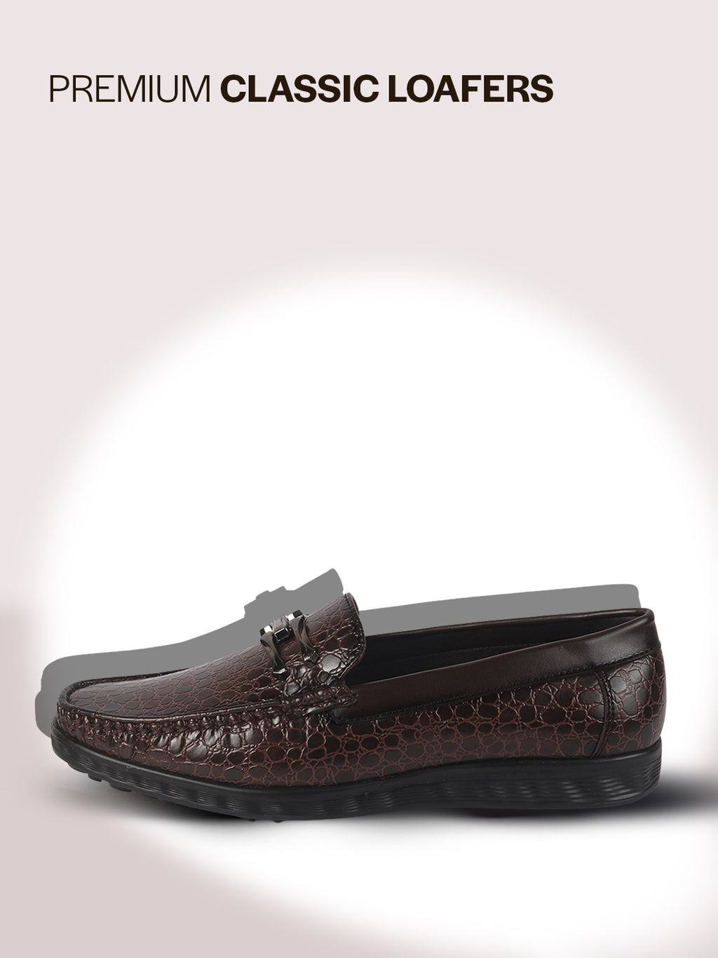 Men Brown Horsebit Buckle Moc Toe Textured Slip On Party Loafers | Cushioned Comfort Insole for All Day Long | Slip Resistant EVA Sole Shoe for Wedding, Event, Semi Formal Outfits